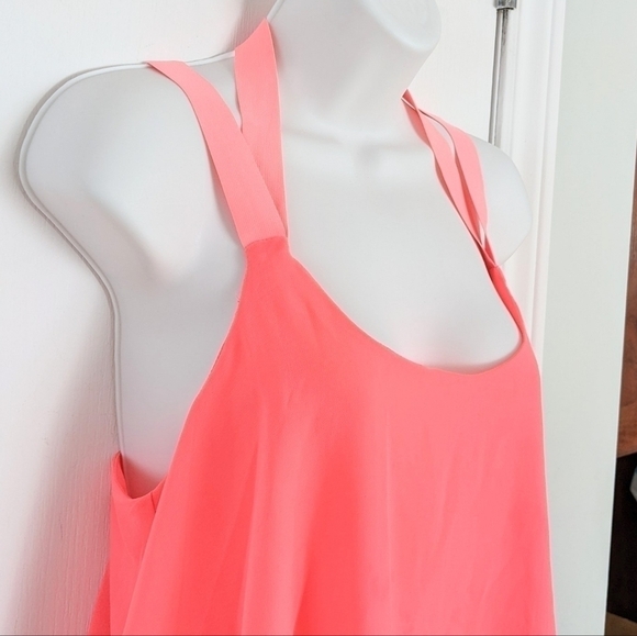 REHAB neon coral pink flowy summer top medium @v - Picture 6 of 7